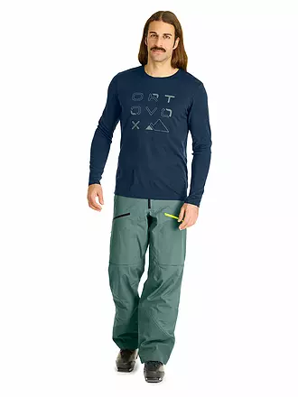 ORTOVOX | Camiseta funcional de hombre 185 Merino Brand Outline | dunkelblau